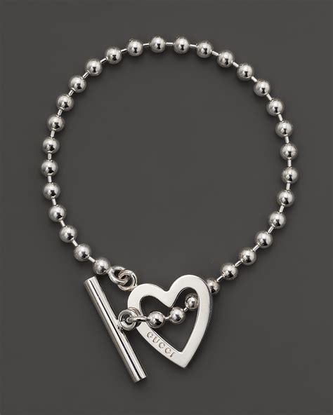 gucci love heart bracelet|gucci sterling silver heart bracelet.